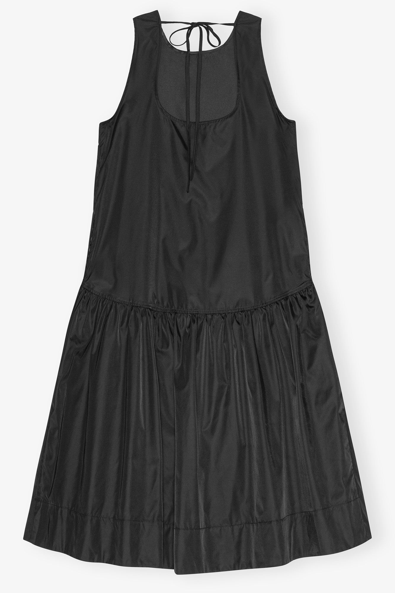 BLACK DUCHESSE NYLON MIDI DRESS - 2