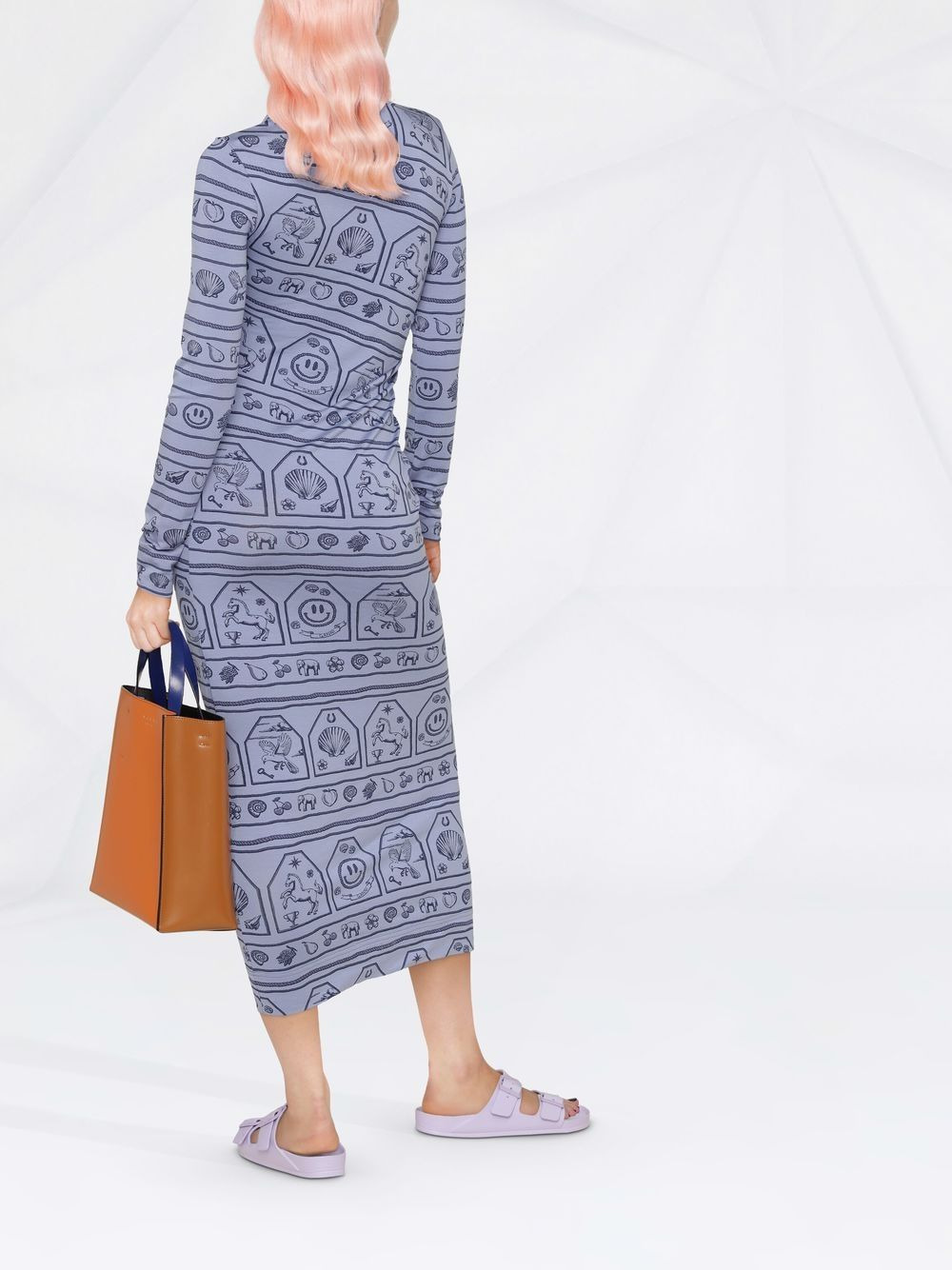 zodiac logo-print stretch-jersey dress - 4