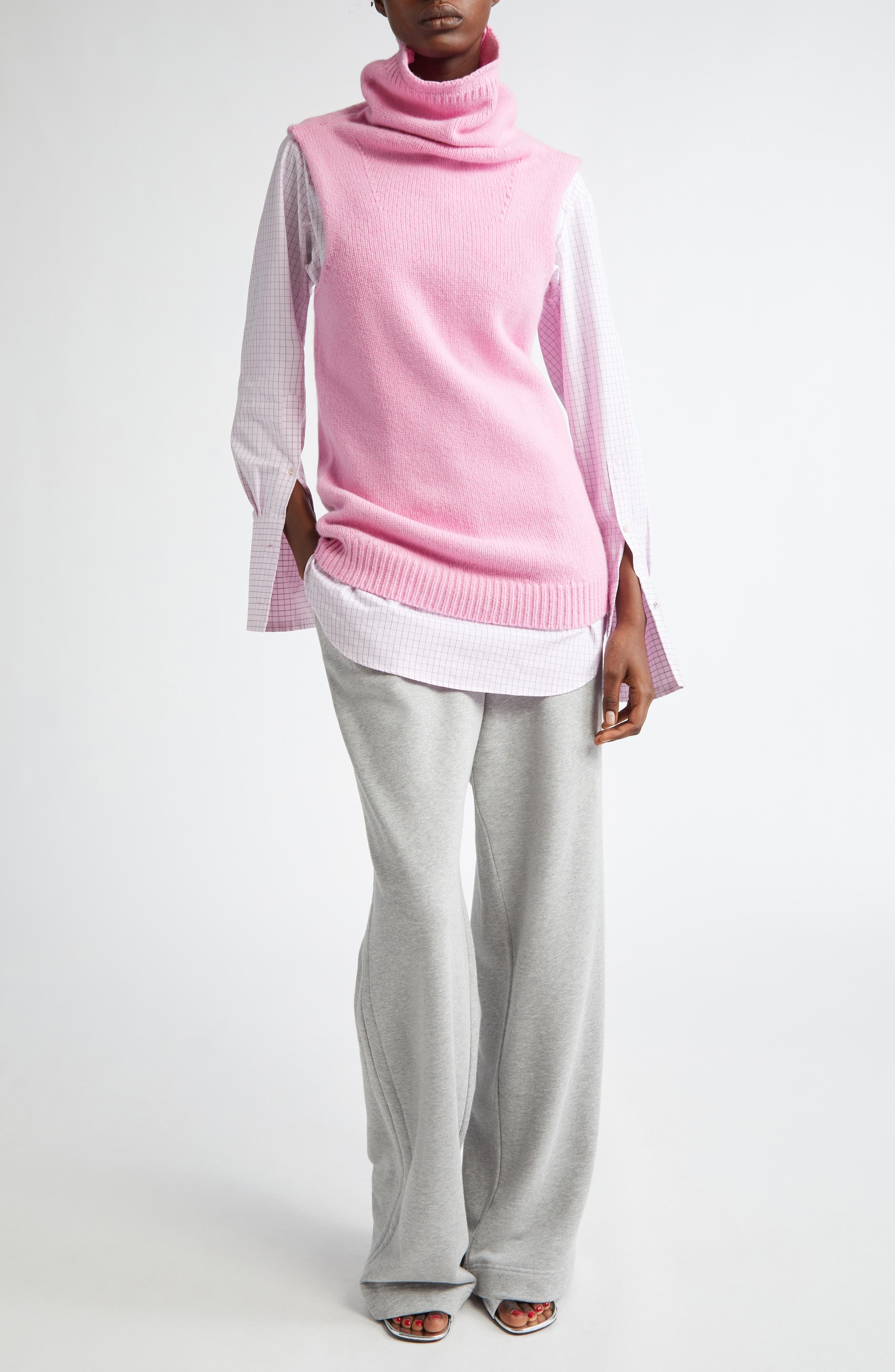 Dries Van Noten Hartia Pleated Cotton Wide Leg Sweatpants in Grey Melange at Nordstrom - 2