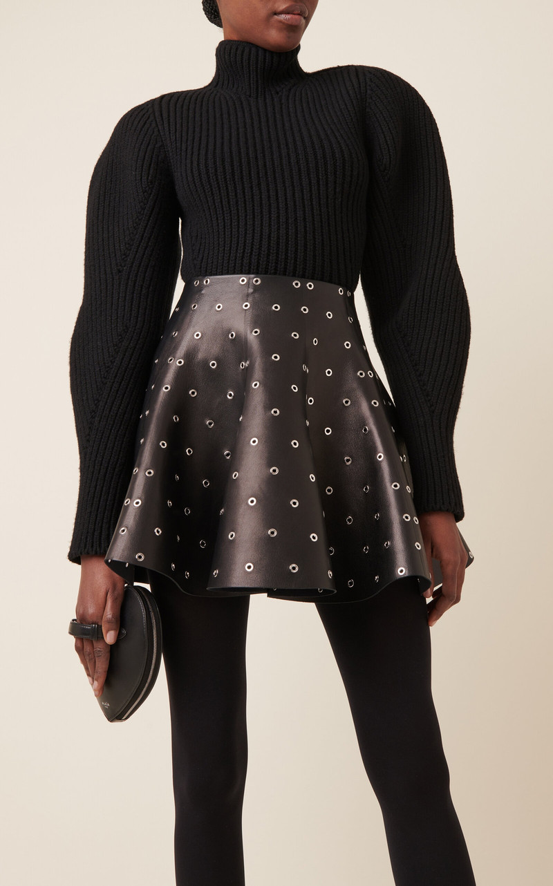 Alaïa Ribbed Knit Top black outlook