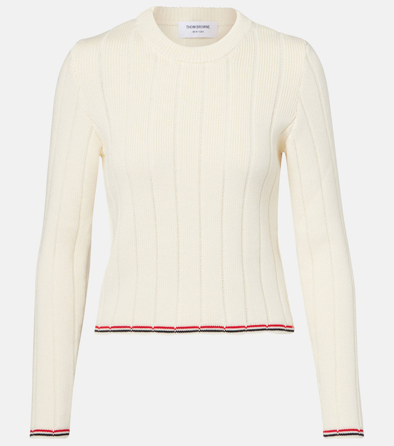 Cable-knit virgin wool sweater 1