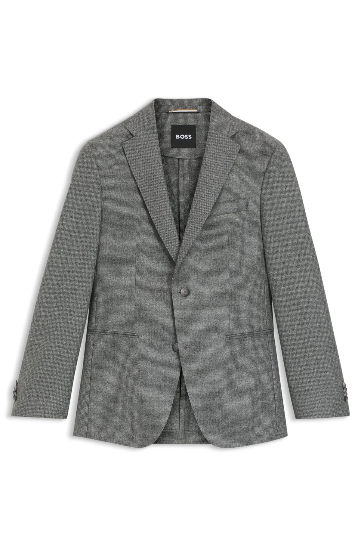 SLIM-FIT SUIT IN MICRO-PATTERNED VIRGIN WOOL - 1