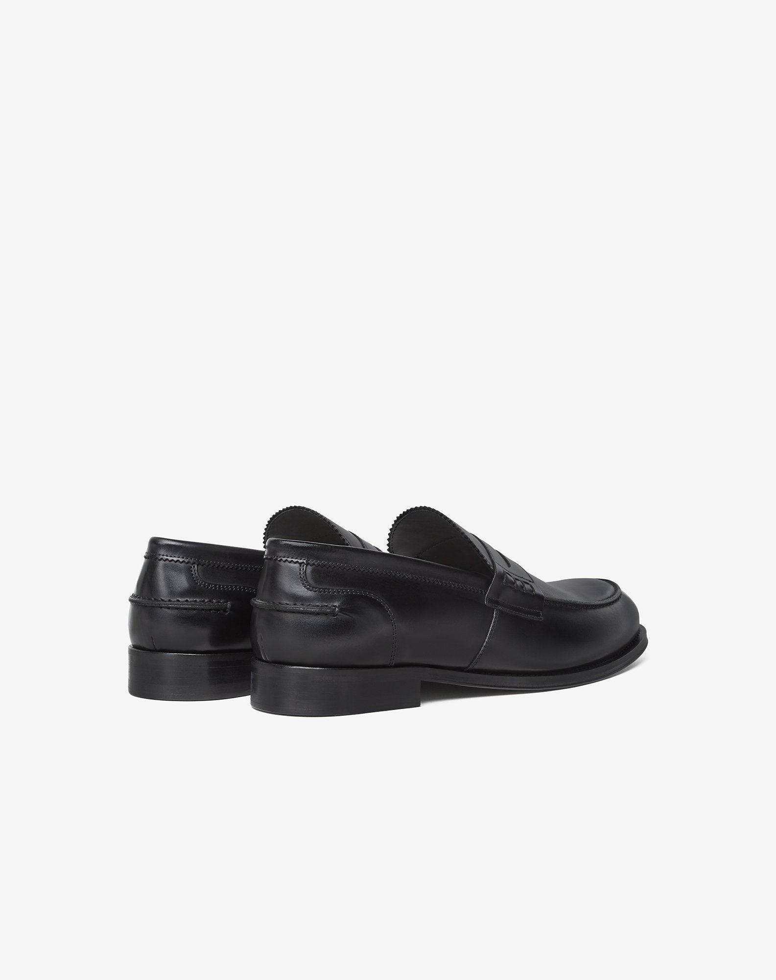 Black aged calfskin loafers - 3