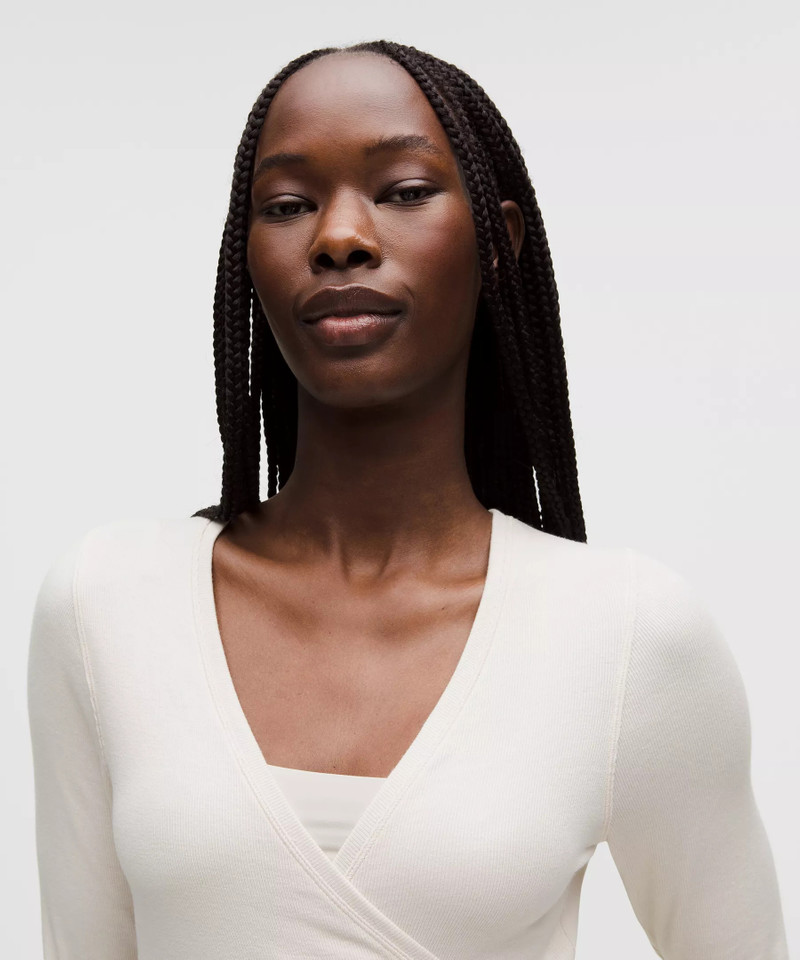 Front-to-Back Wrap-Waist Long-Sleeve Shirt 4