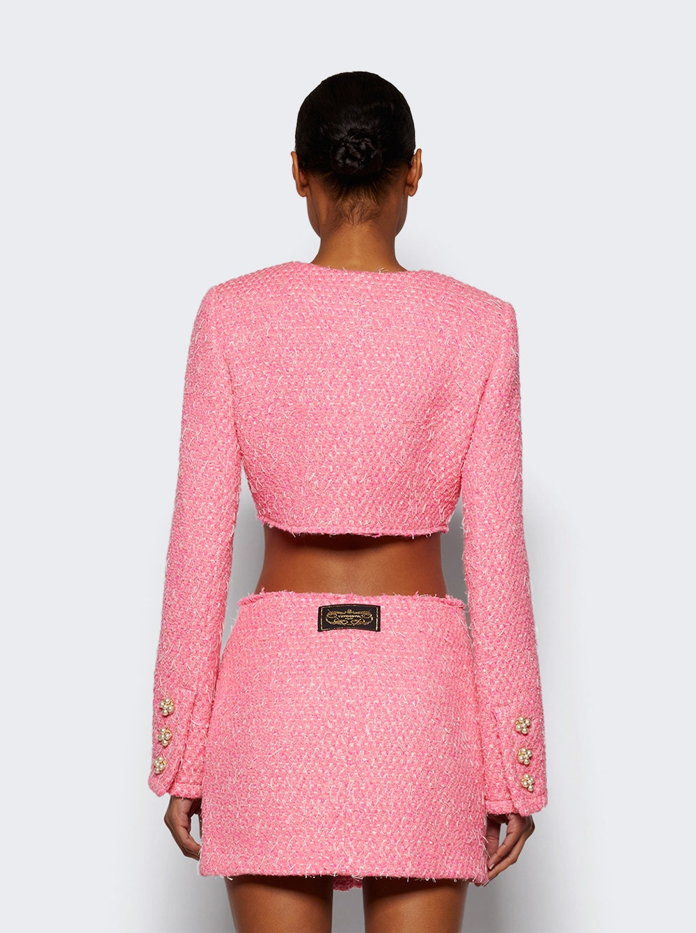 Deconstructed Tweed Jacket Hot Pink - 5