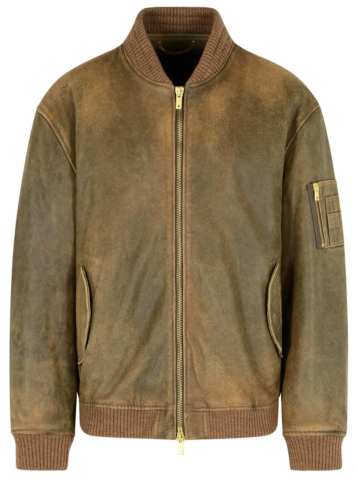 Golden Goose Brown Leather Jacket Men - 1