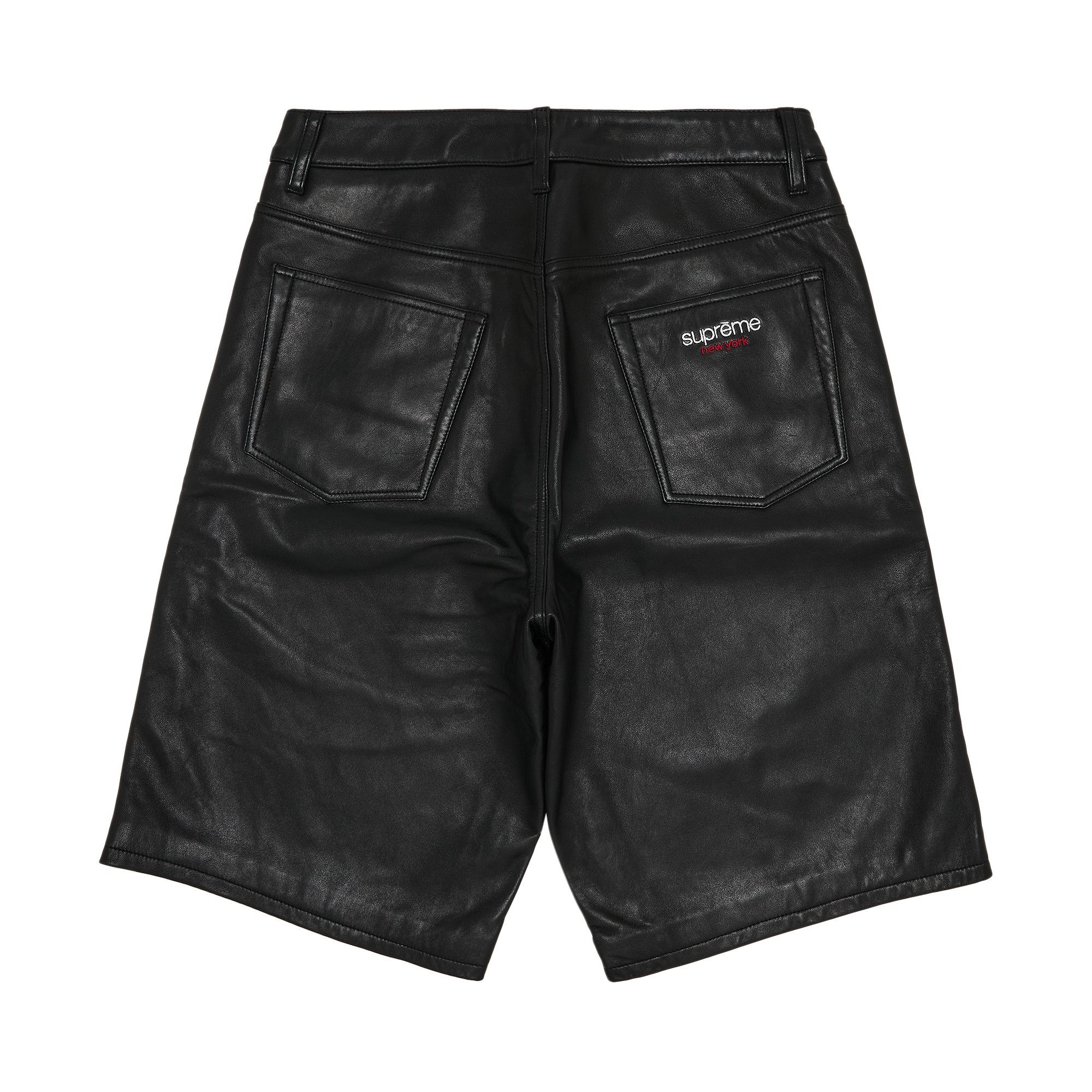 Supreme Baggy Leather Short 'Black' - 2