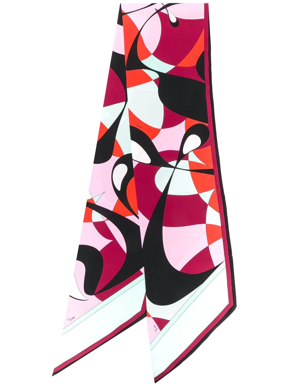 Alex Print Slim Silk Scarf - 1