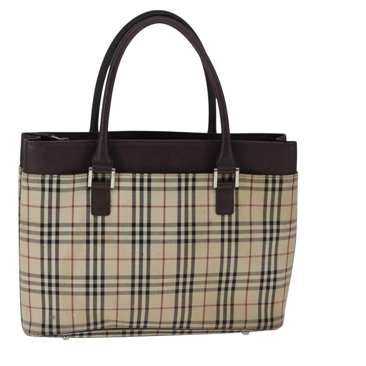 Burberry Nova Check Hand Bag Canvas Beige - 13