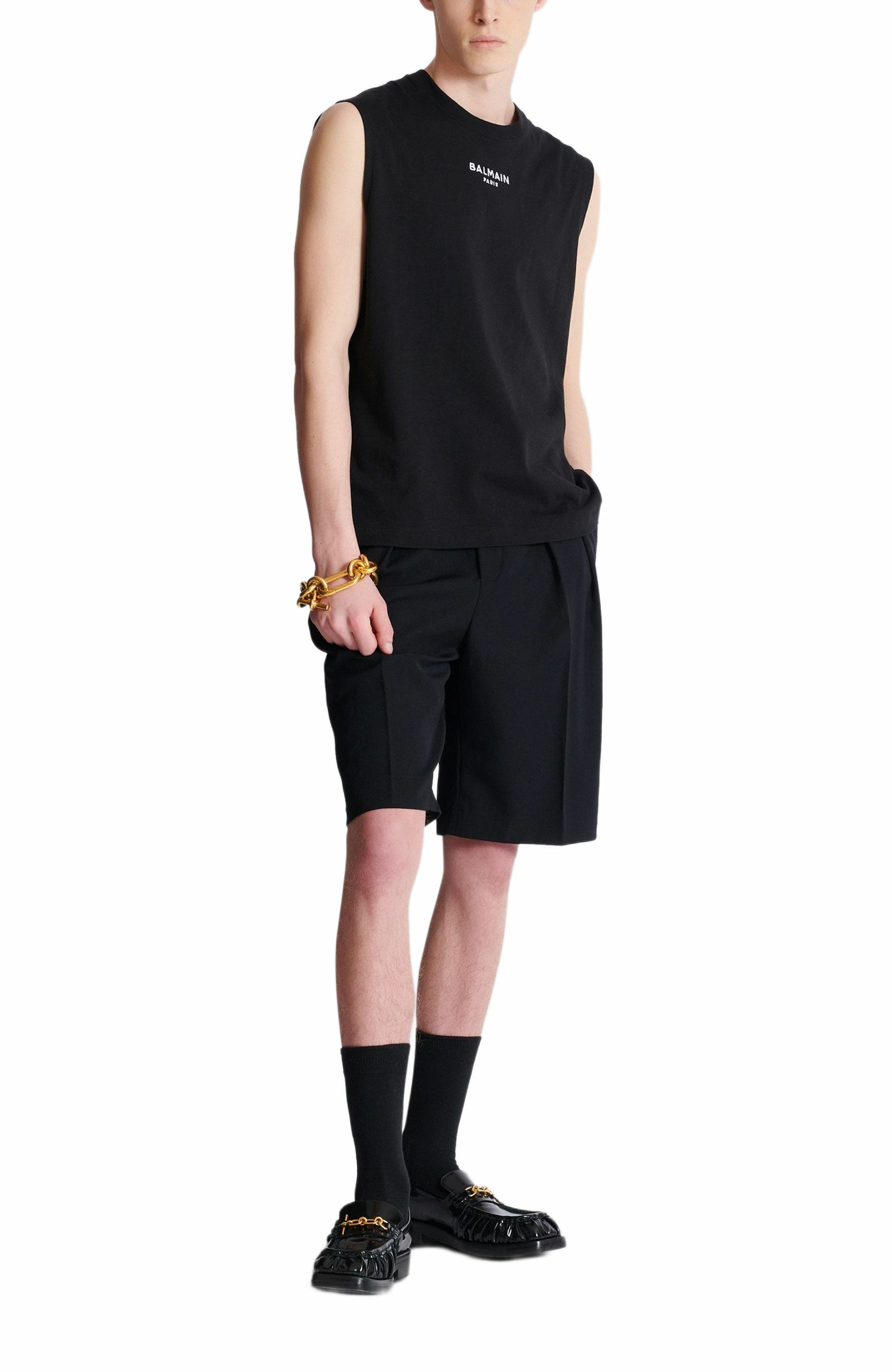 Balmain Paris embroidered vest top in Black at Nordstrom - 3