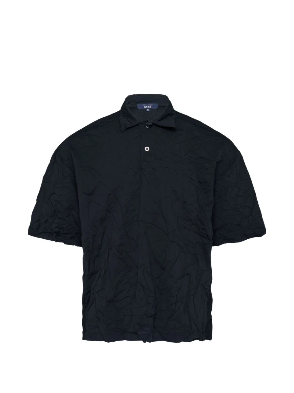 crinkled-finish polo shirt - 1