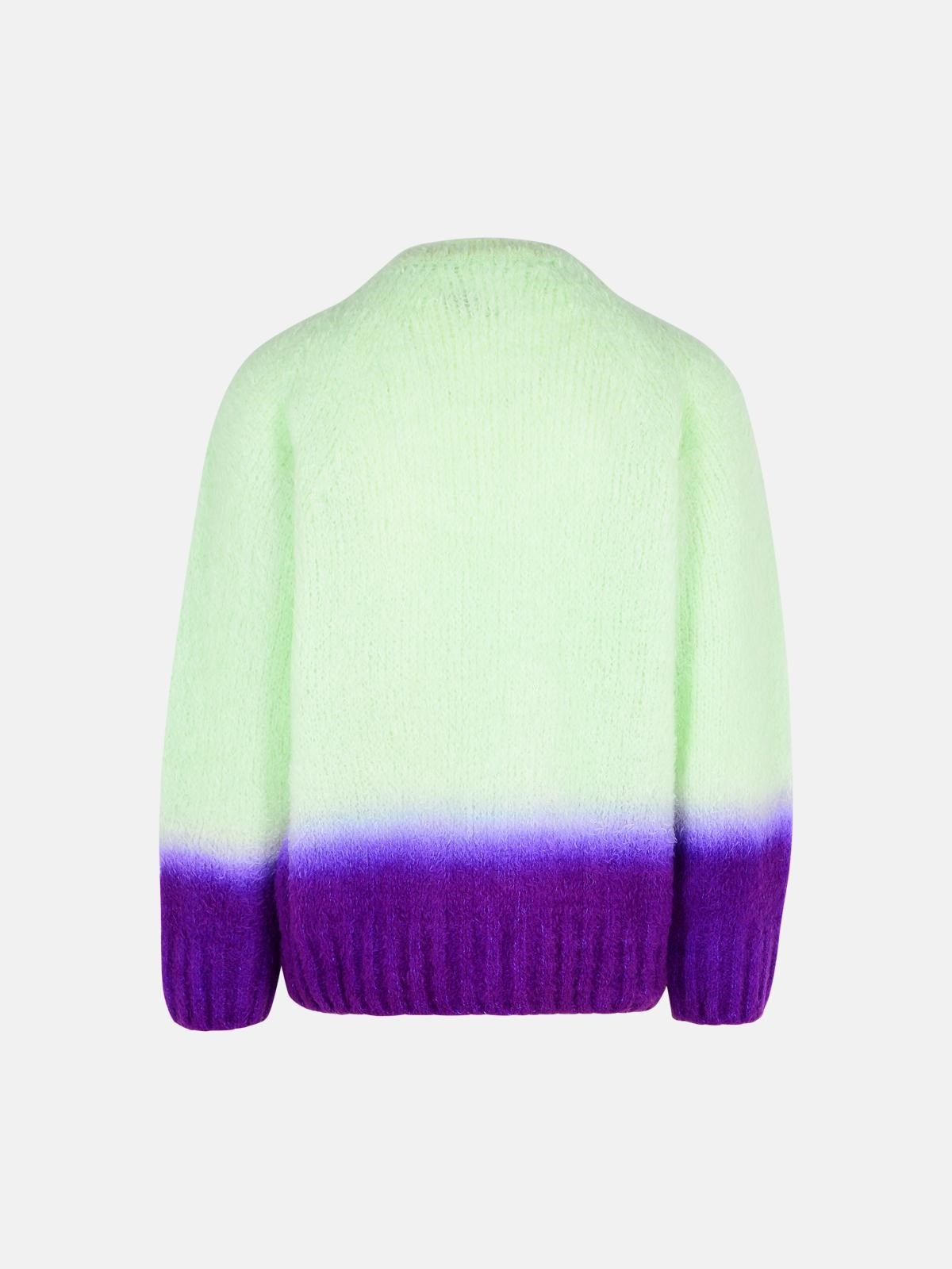 'GRADATION' GREEN ALPACA BLEND SWEATER - 3