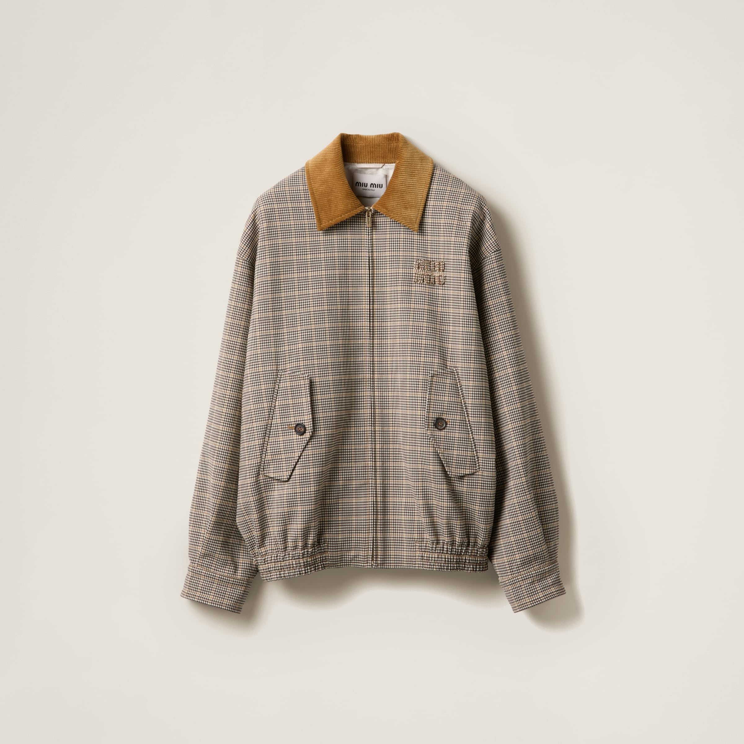 Miu Miu Checked double weave blouson jacket | REVERSIBLE