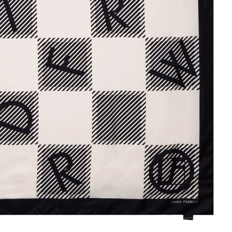 BLACK AND WHITE LOGO CHECK SCARF 135CM 3