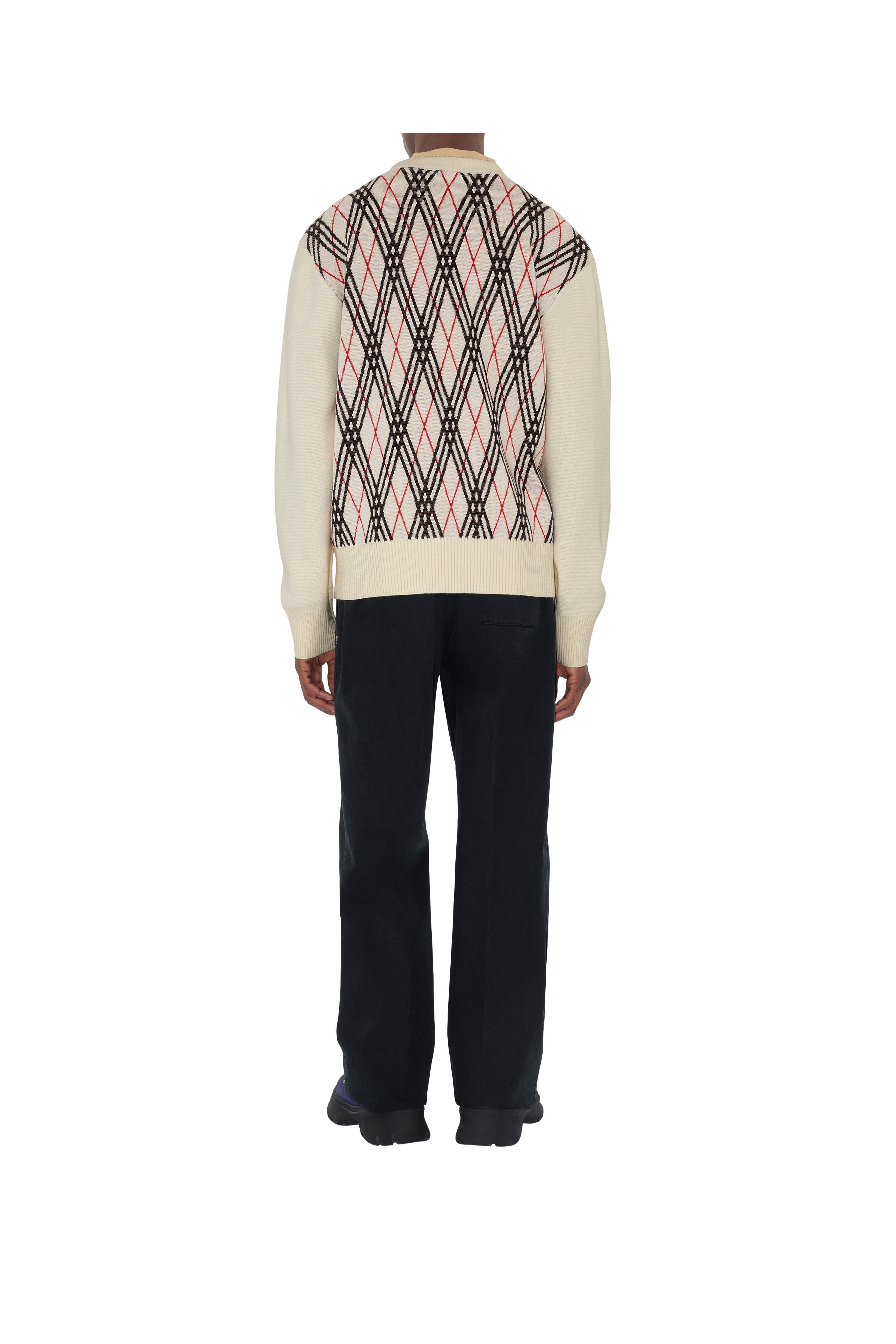 burberry Argyle Check Wool Blend Sweater in Chalk White at Nordstrom - 4