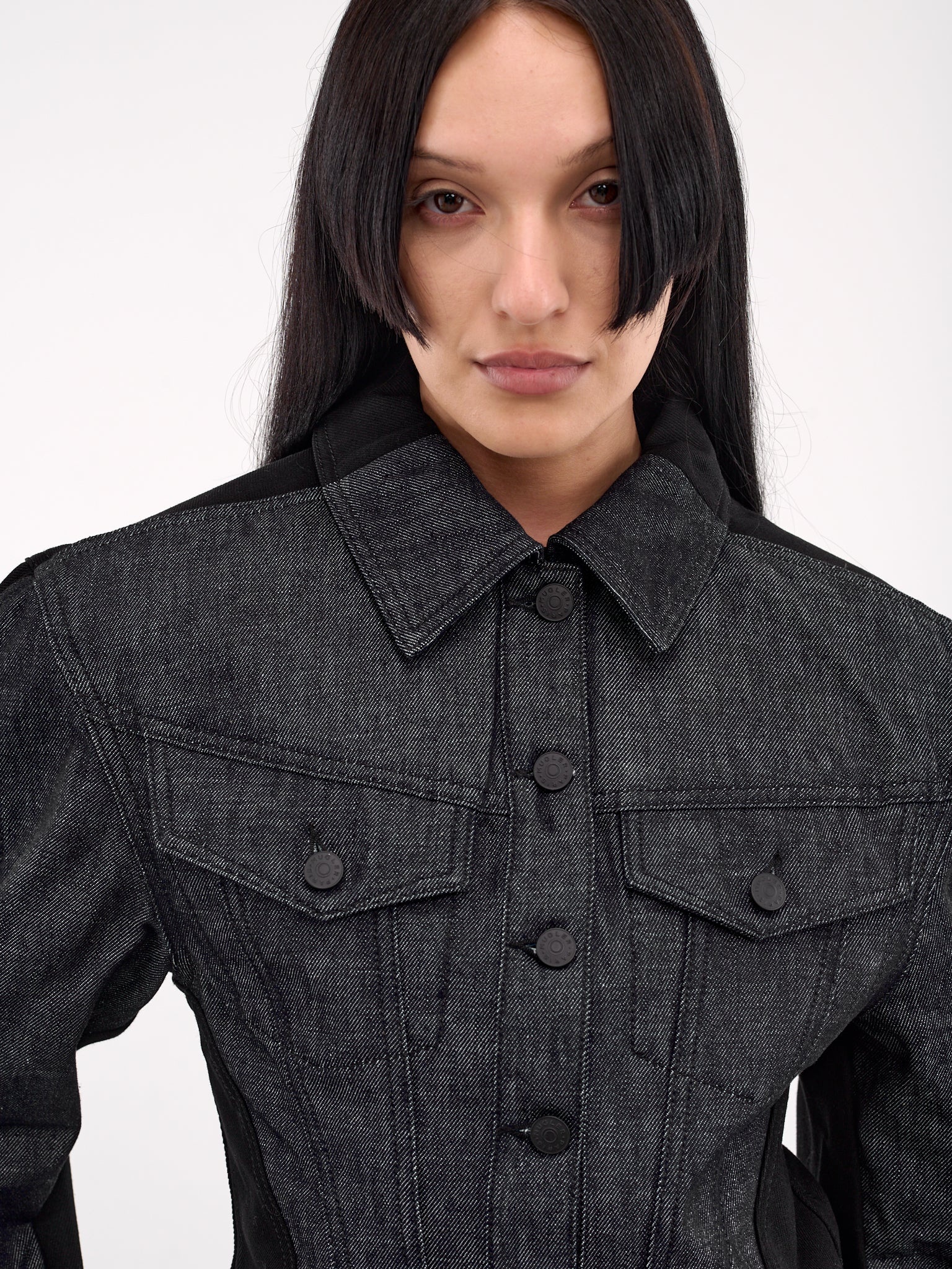 Bi-Color Denim Jacket - 4