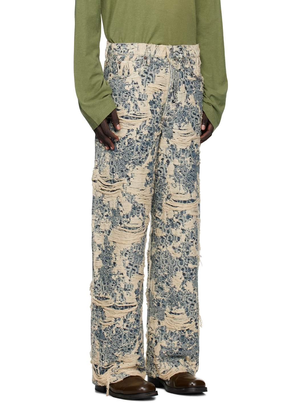 Blue Distressed Jeans - 2