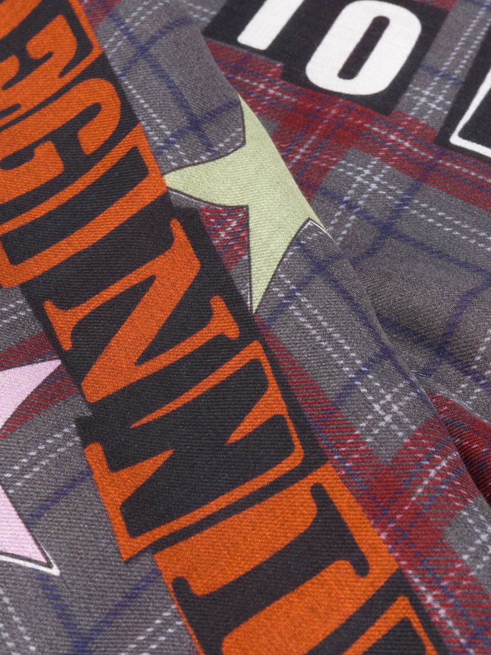 slogan plaid scarf - 3