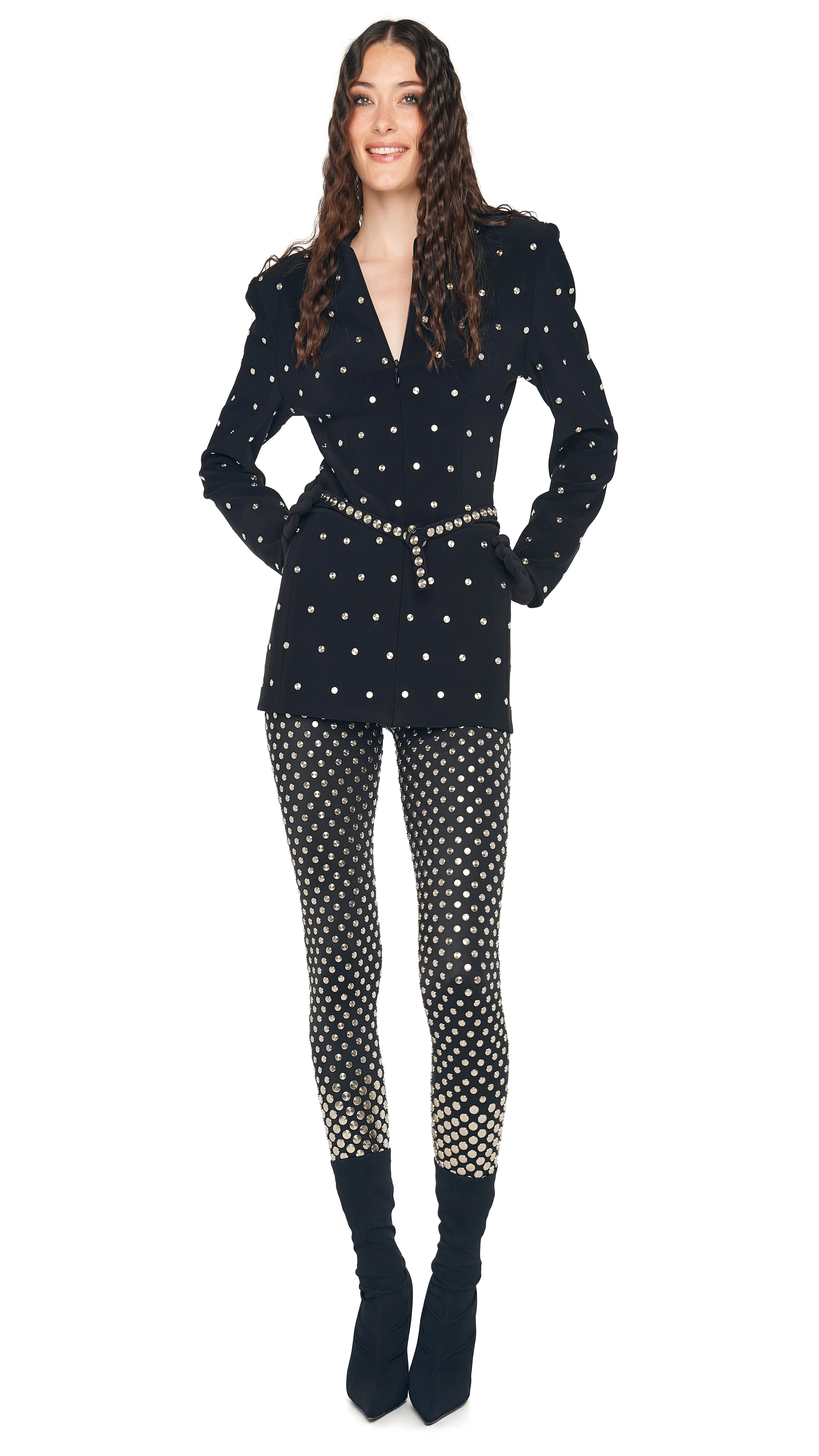 LS V NECK ZIP FRONT JACKET - 1
