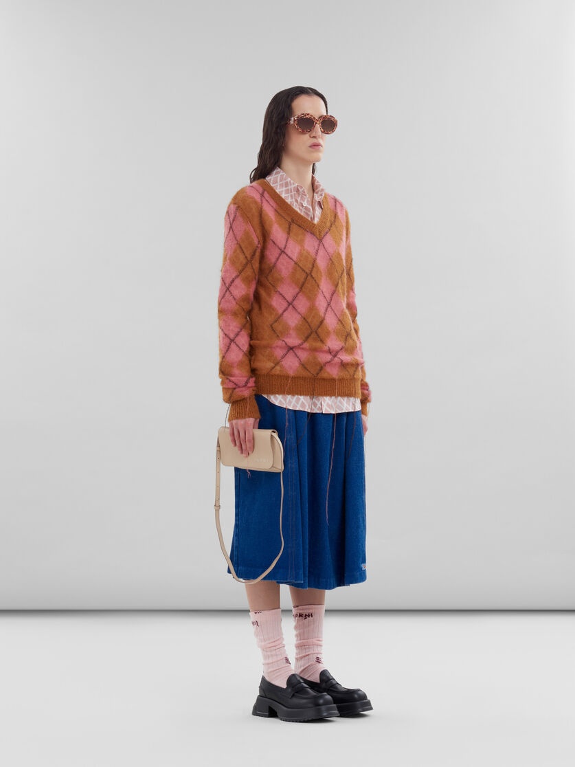 PINK POPLIN SHIRT WITH LANDSCAPES PRINT - 5