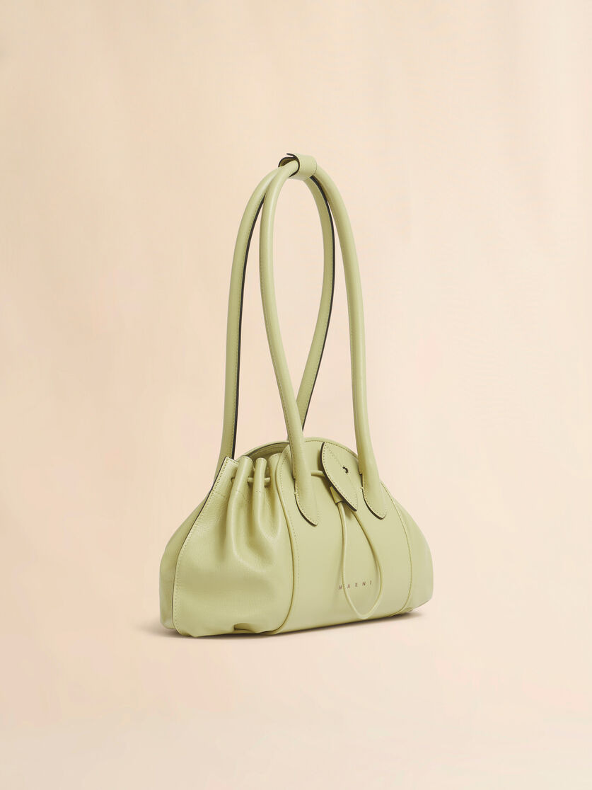 YELLOW LEATHER TULIPEA SHOULDER SHOPPER - 6