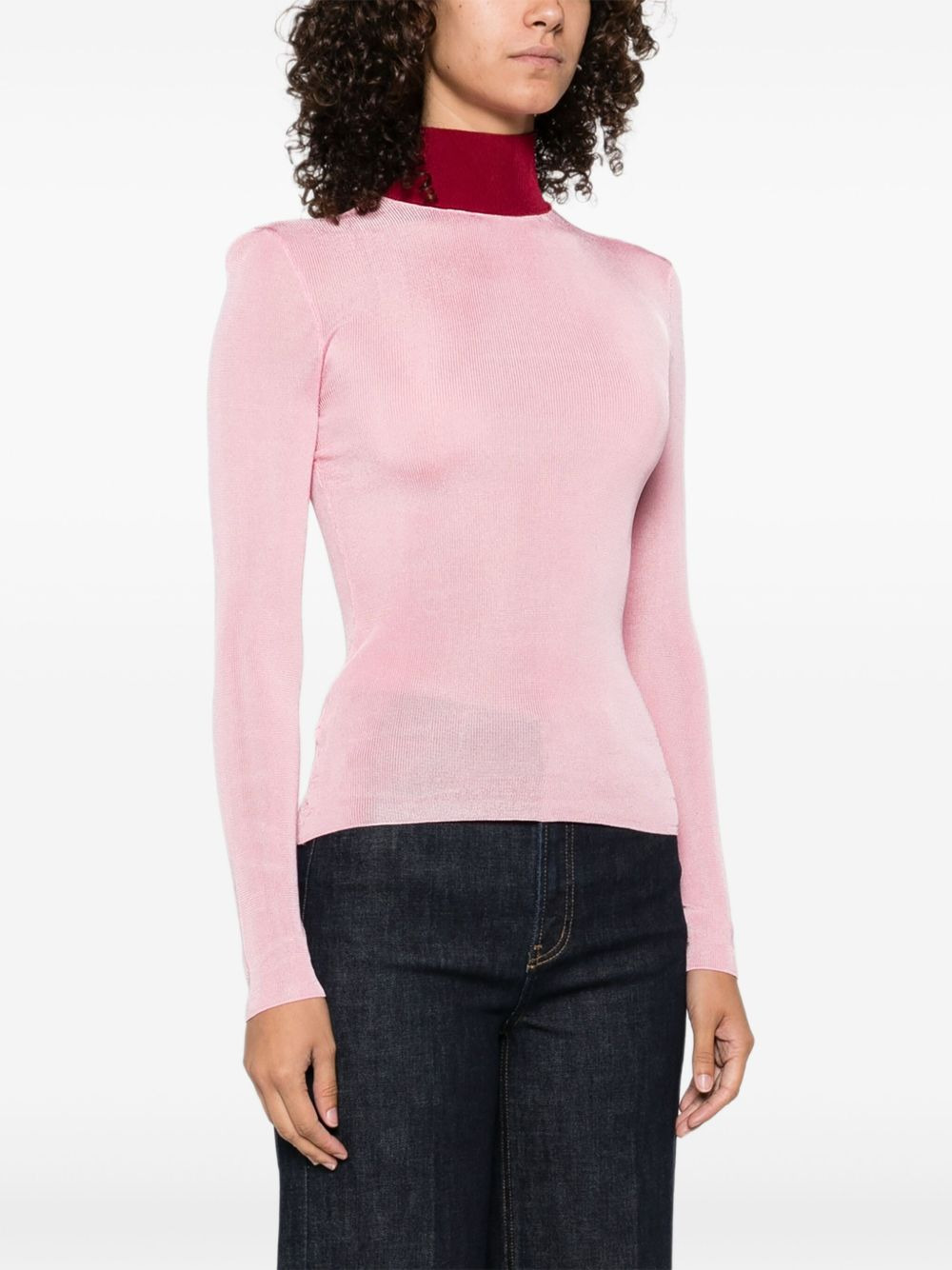 high-neck ribbed top - 3