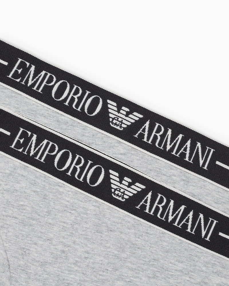 EMPORIO ARMANI TWO-PACK OF ASV ORGANIC-COTTON BRIEFS WITH LOGO WAISTBAND outlook