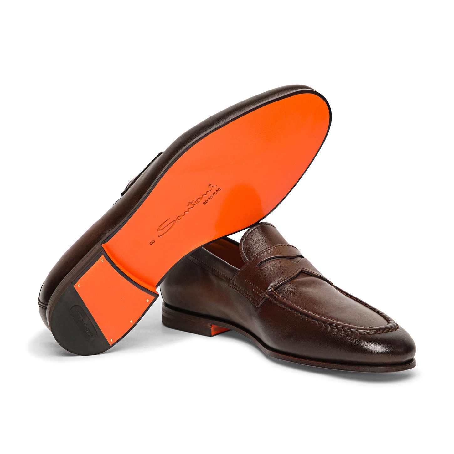 Men’s polished brown leather penny loafer - 3
