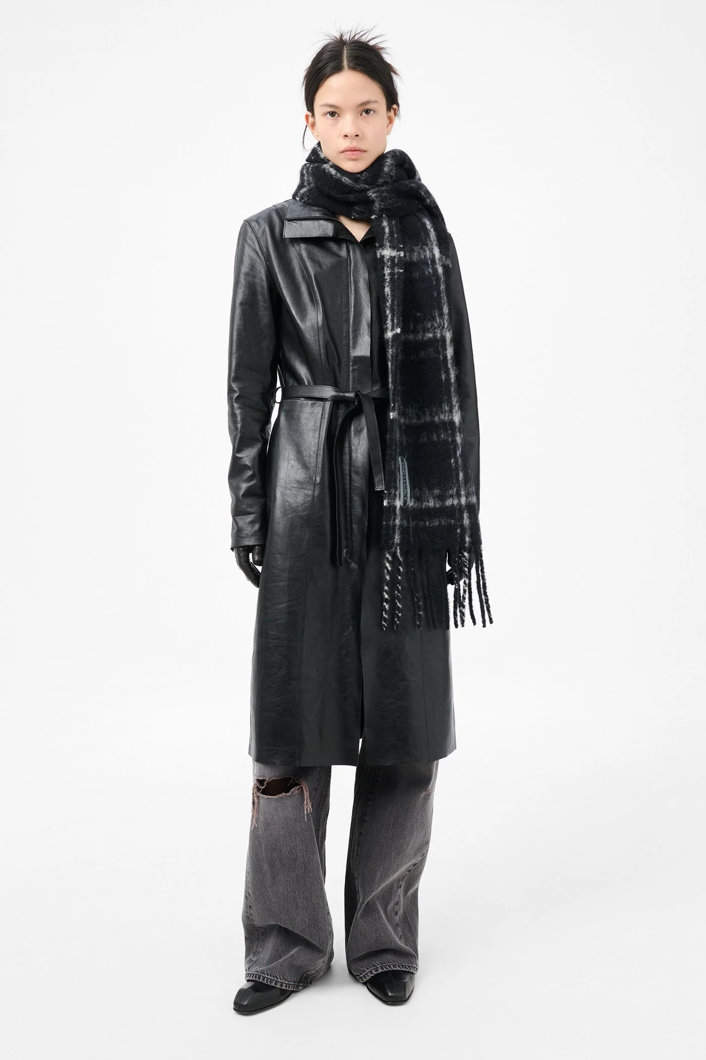 Our Legacy Estate Scarf Black Fuzzy Alpaca | REVERSIBLE