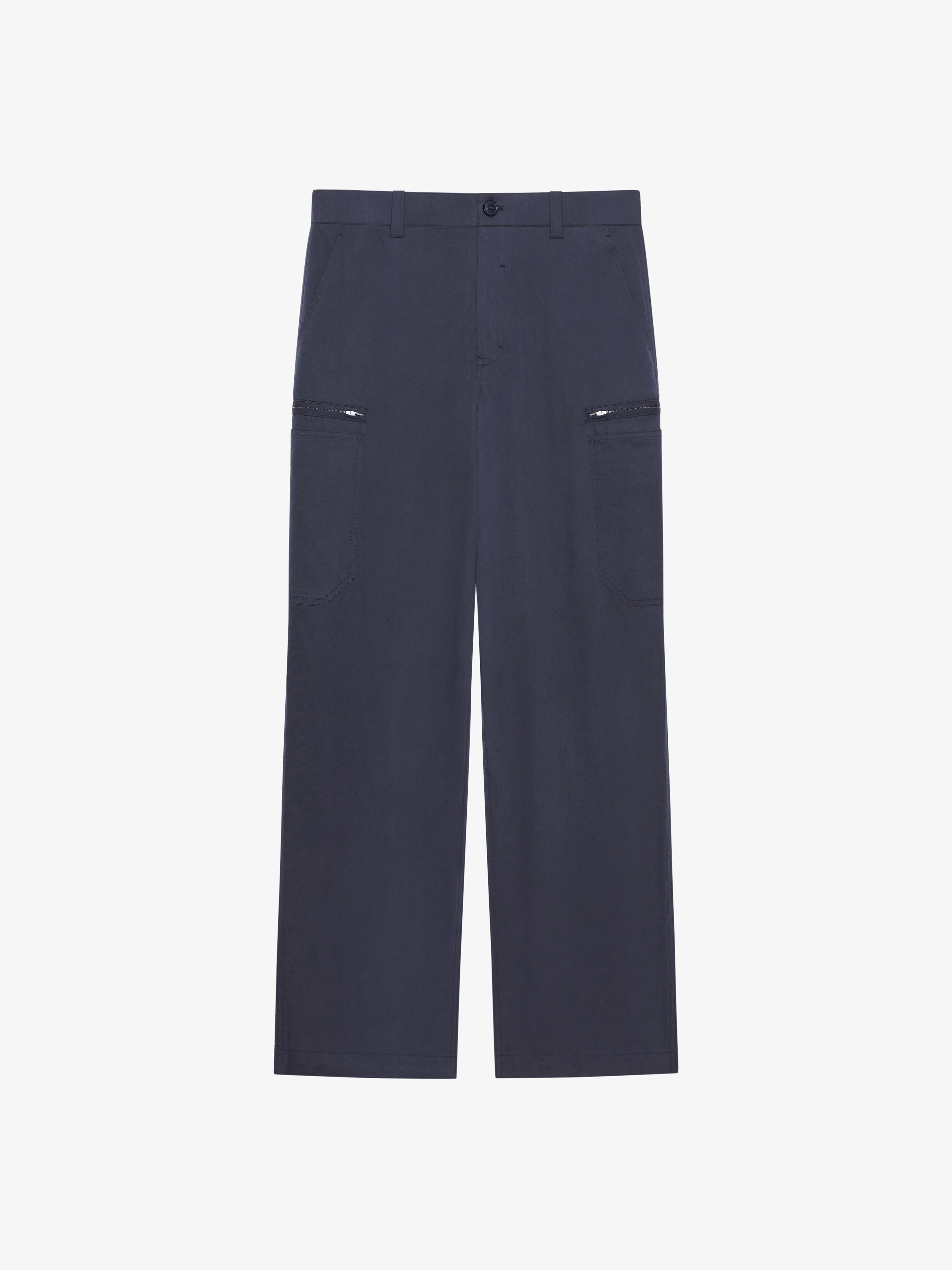 CARGO PANTS IN OZONE WASHED POPLIN - 1