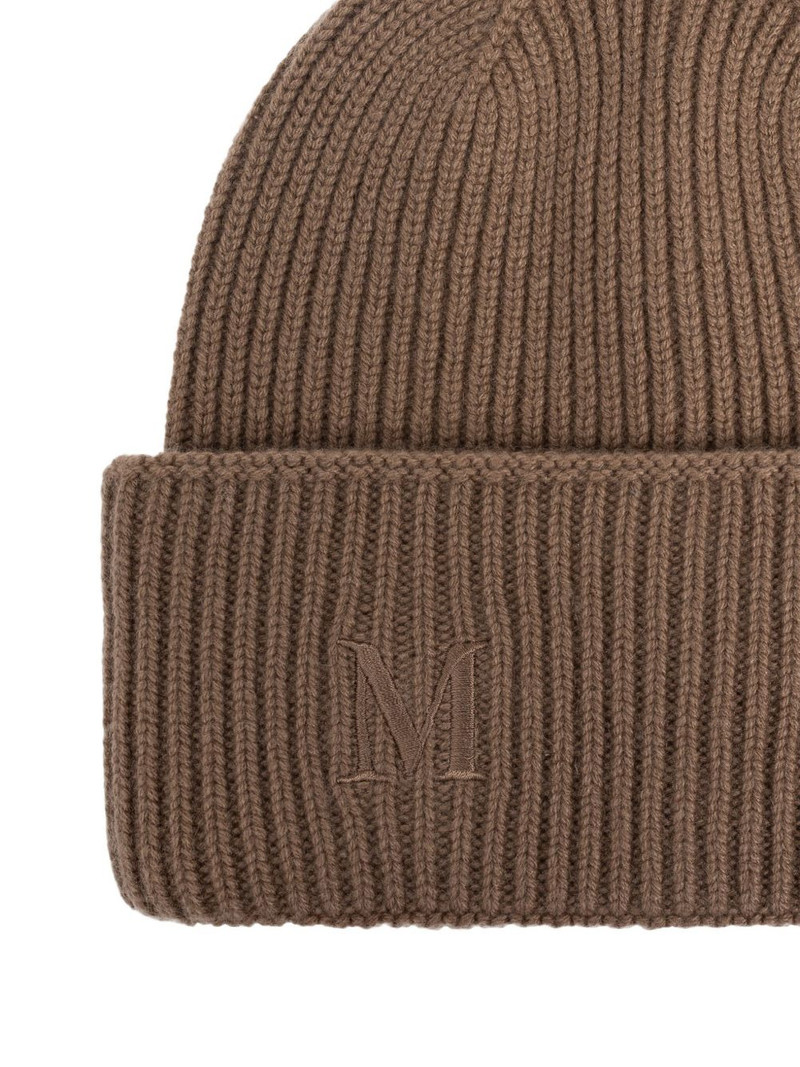 Mmretina ribbed embroidered-initial beanie 3