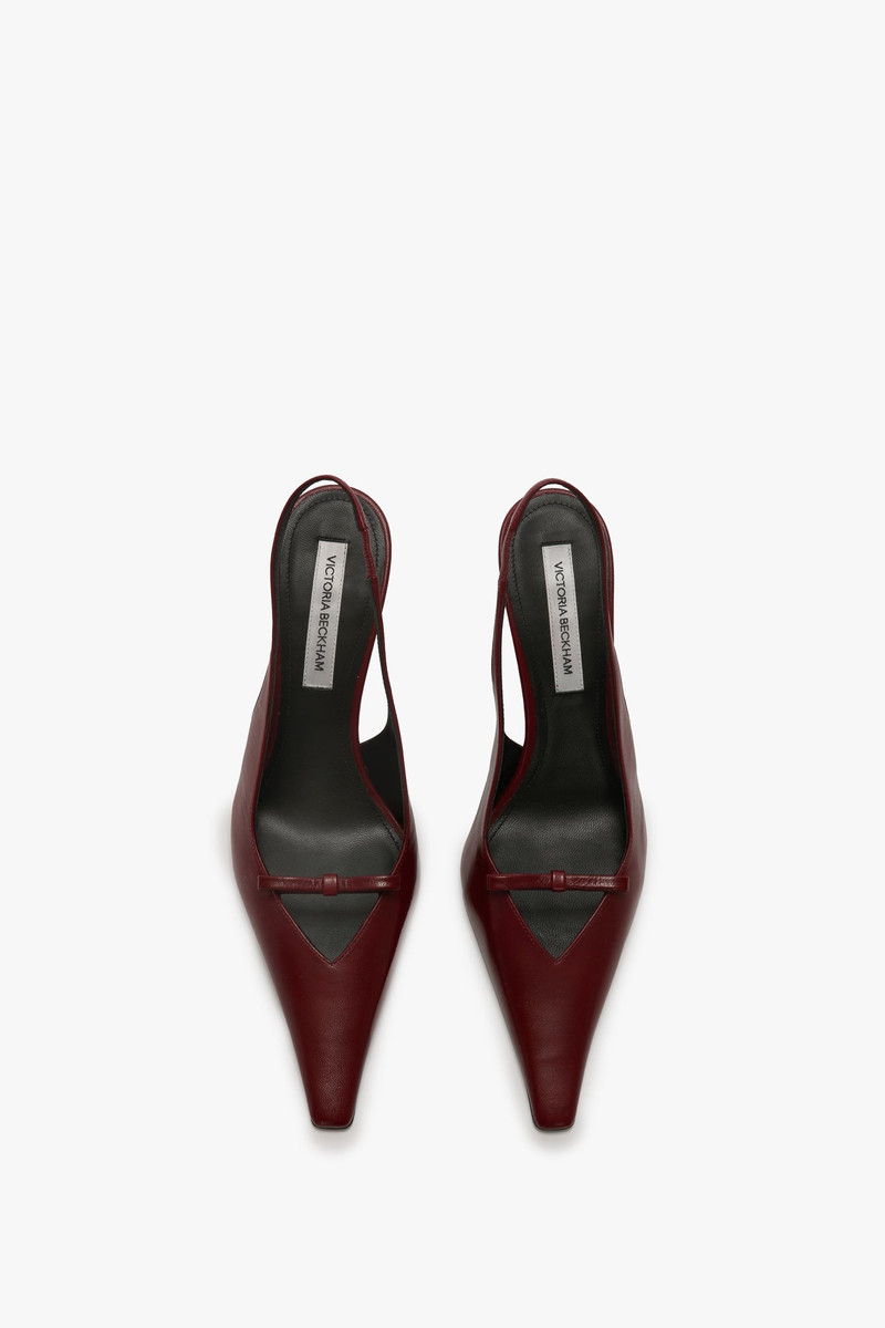 Sloan Stiletto Slingback In Burgundy Smooth Leather 4