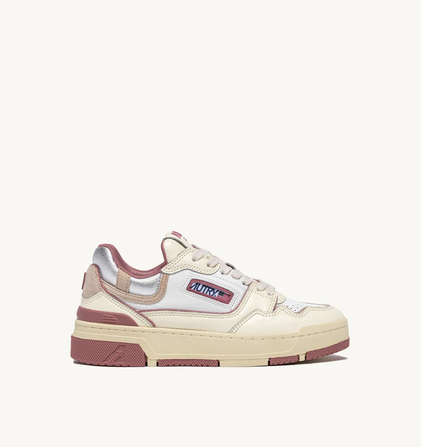CLC LOW SNEAKERS IN WHISPER WHITE ASH ROSE AND SILVER LEATHER - 1