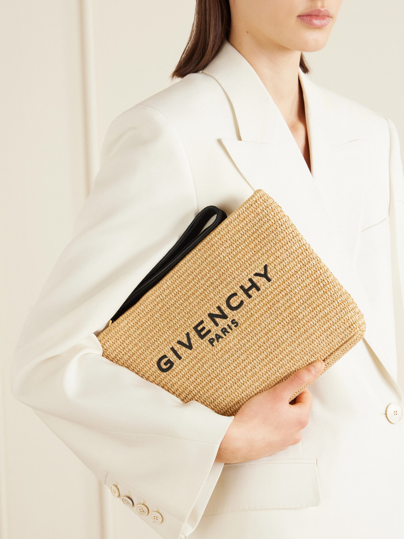 Givenchy Logo Raffia Clutch outlook