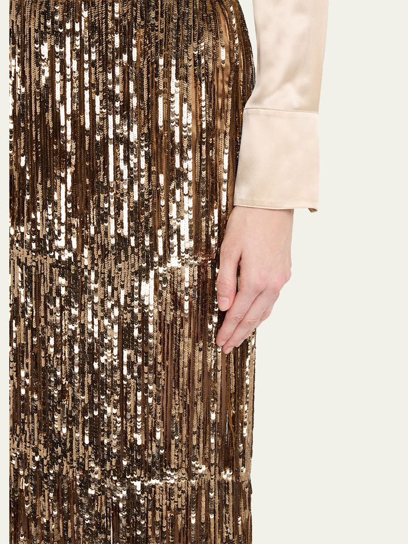 Laurel Trapped Fringe Sequined Skirt 5