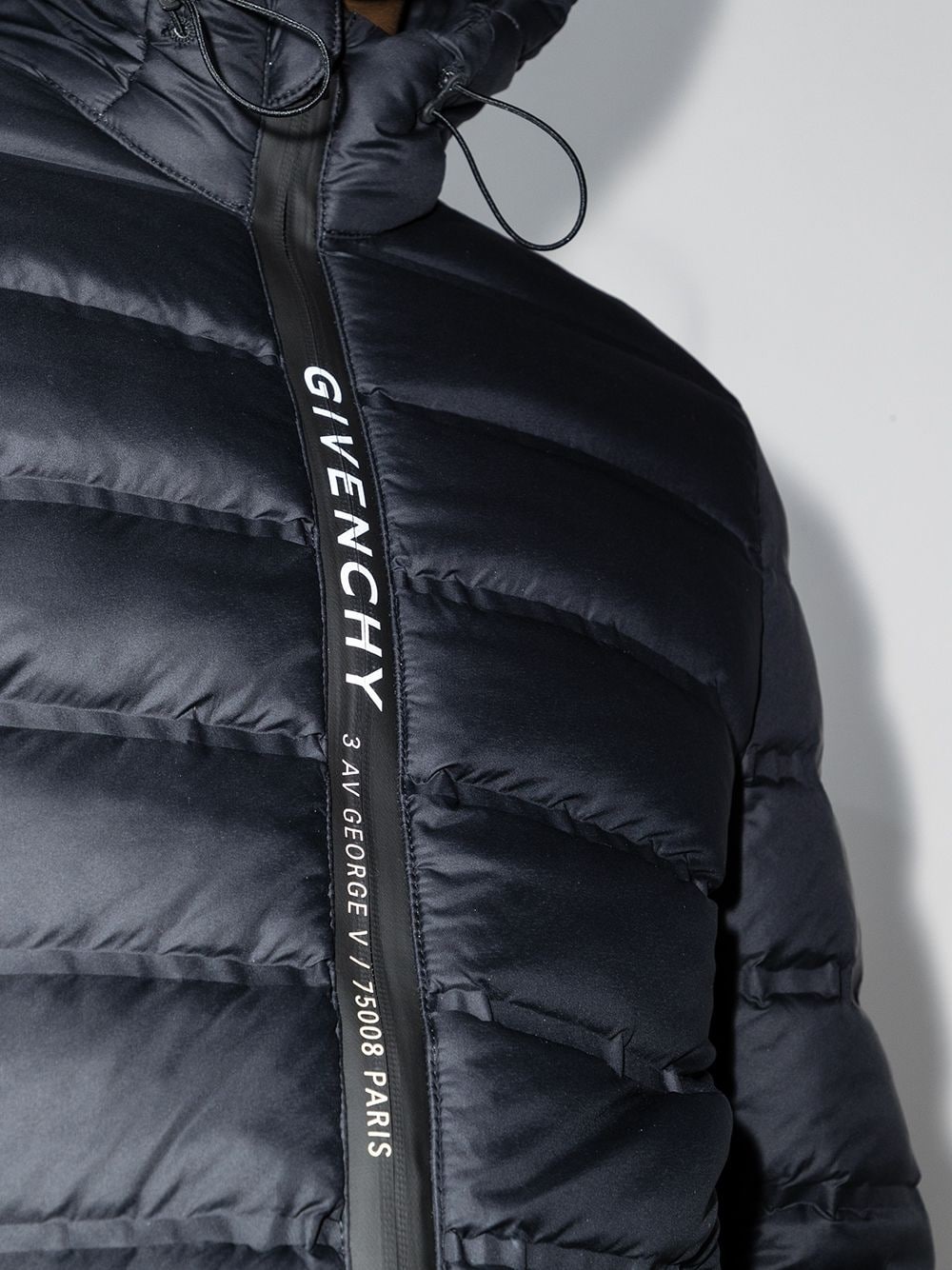 logo-tape padded jacket - 4