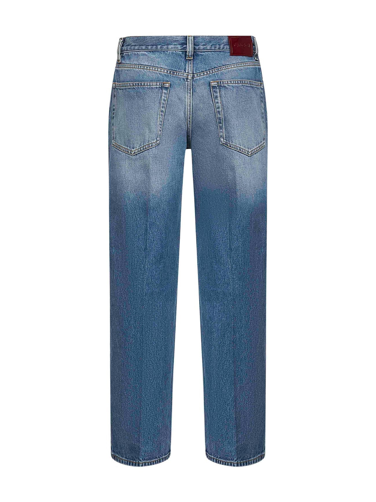 Gucci Women Light Blue Cotton Denim Straight Jeans - 2