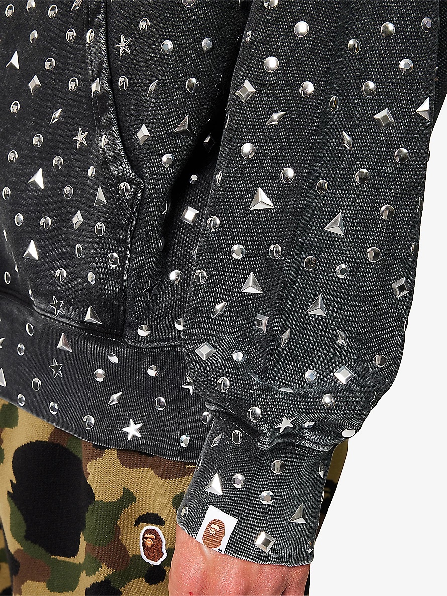Studded Kangaroo-Pocket Cotton-Jersey Hoody - 5