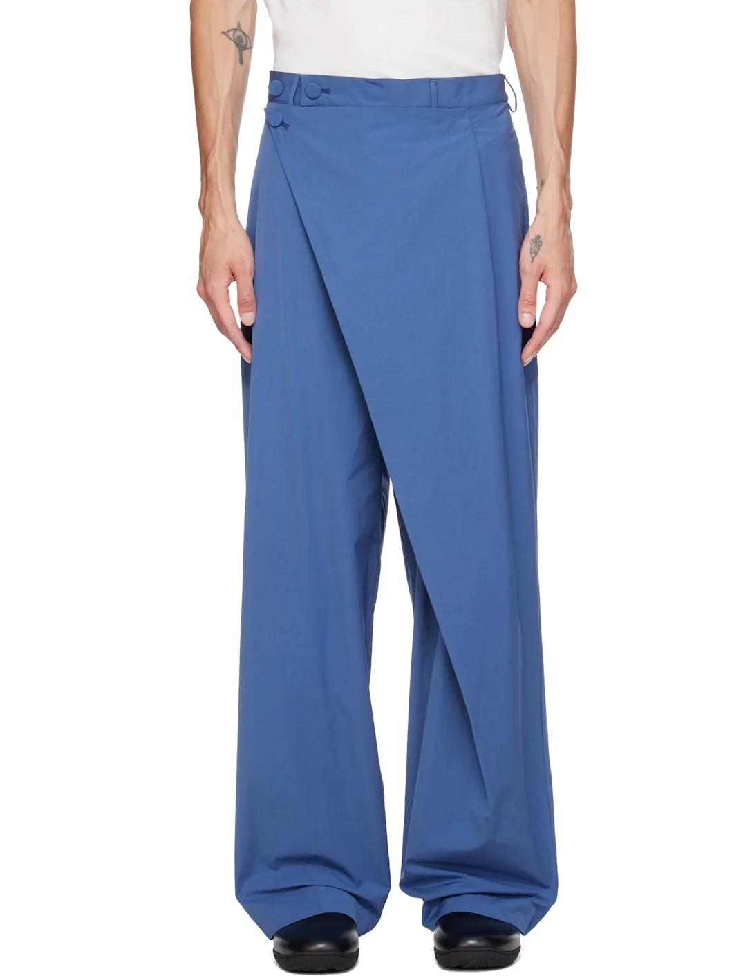 Blue Kippel Wrap Trousers - 1