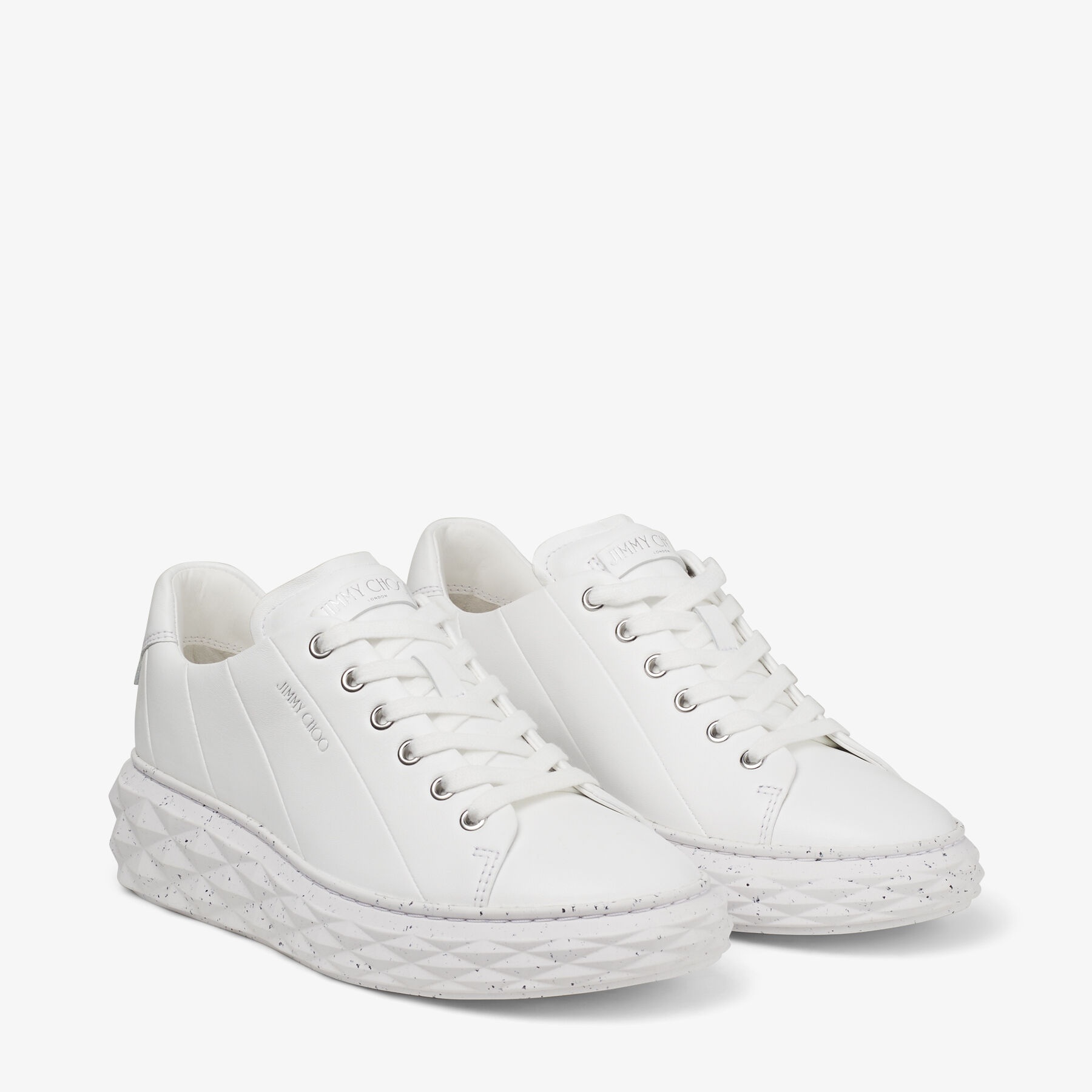 Diamond Light Maxi/F
White Nappa Leather Low-Top Trainers with Platform Sole - 3