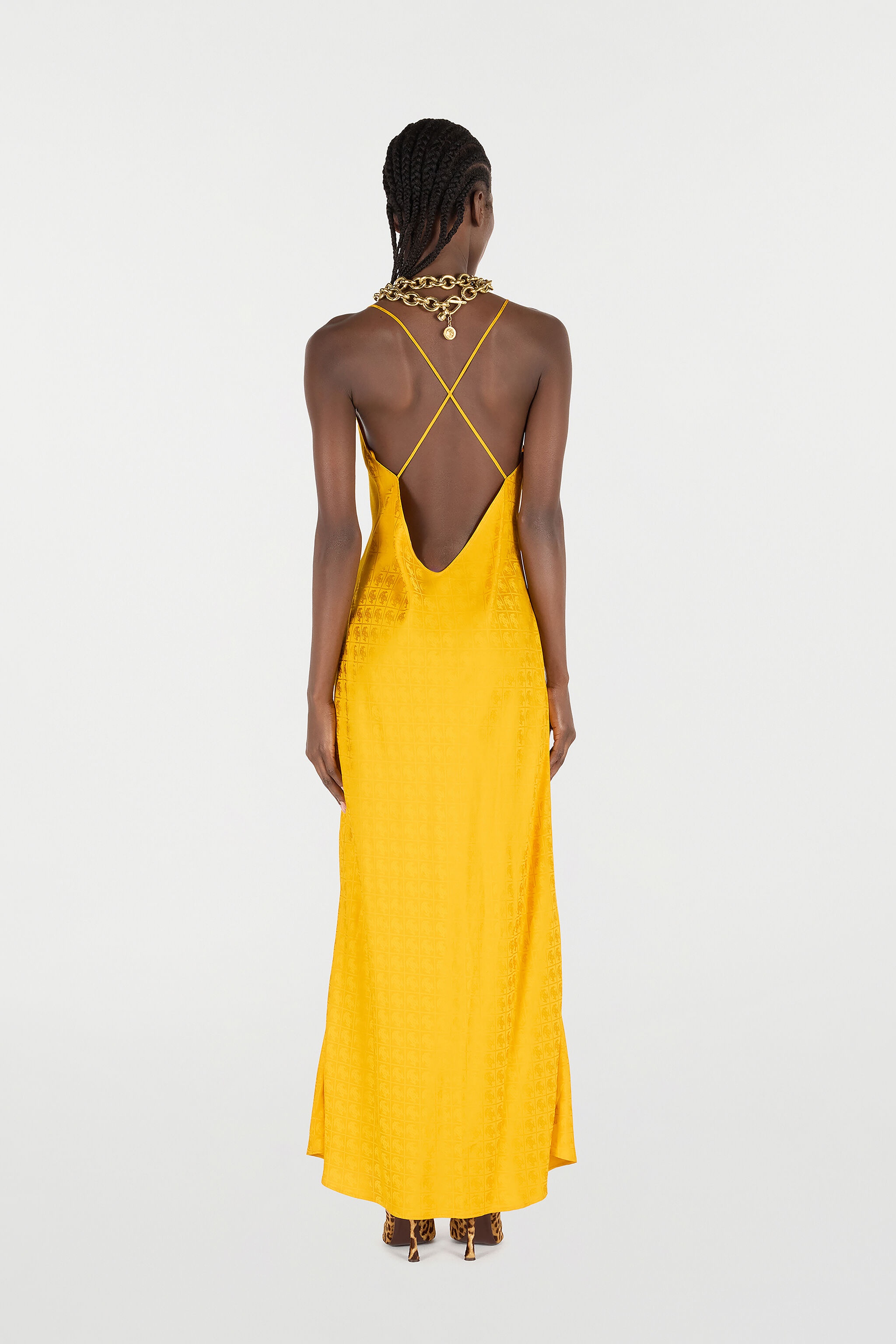 Long Dress with Mirror Snake Monogram - 4