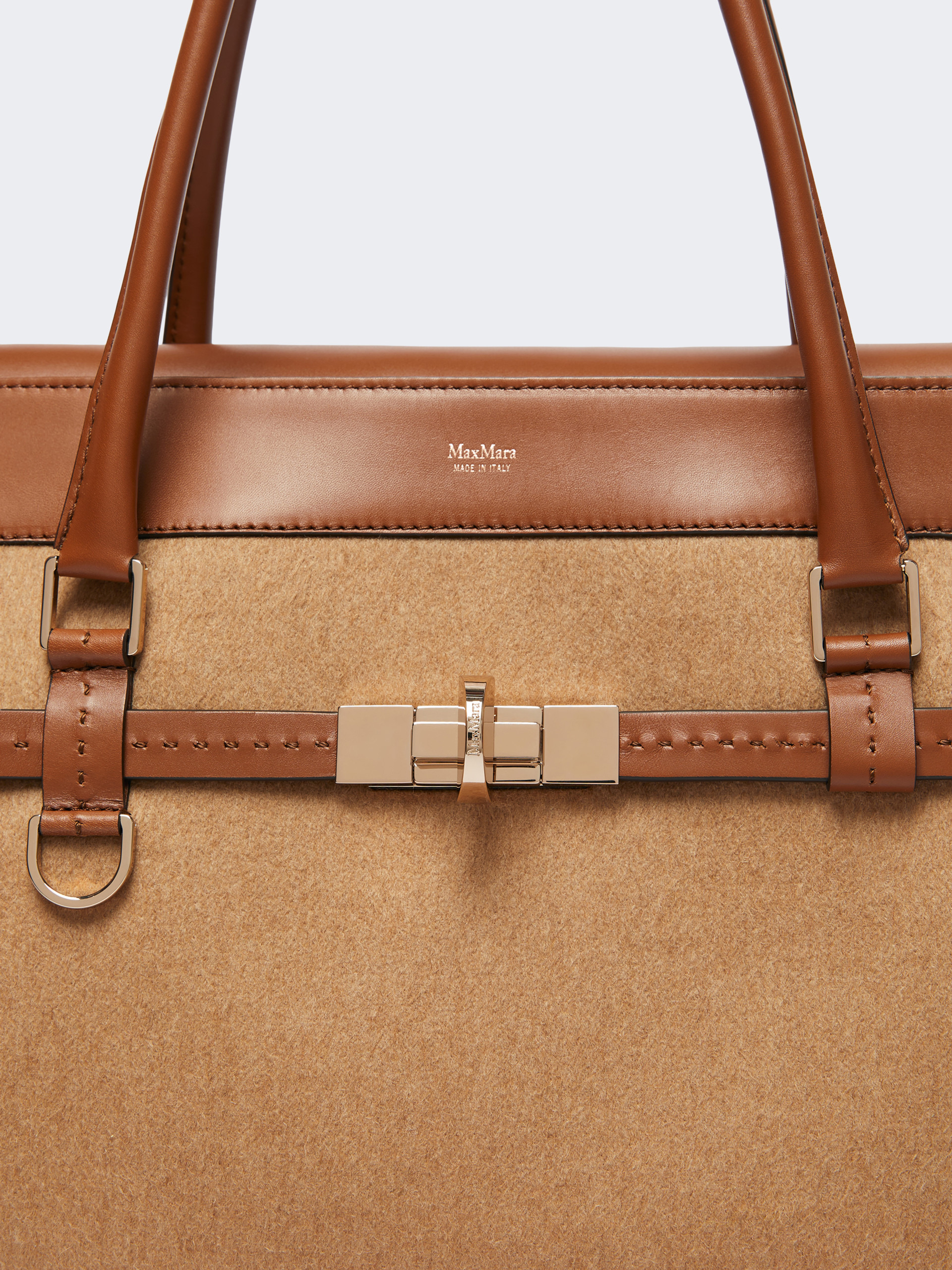 MARGAUX25WK Camel and leather handbag - 6