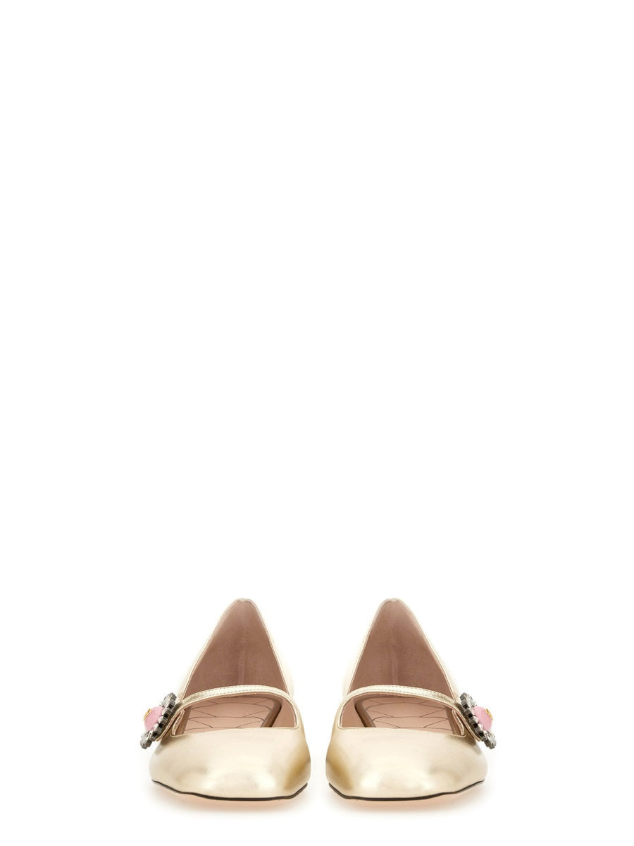 Valentino Garavani Women "Mary-Jane Preshoes" Ballerina In Kidskin - 5
