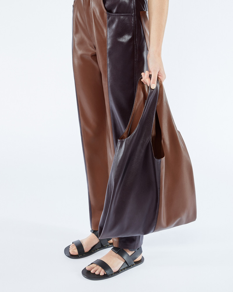 JO - Upcycled patchwork bag - Aubergine/Rootbeer 1