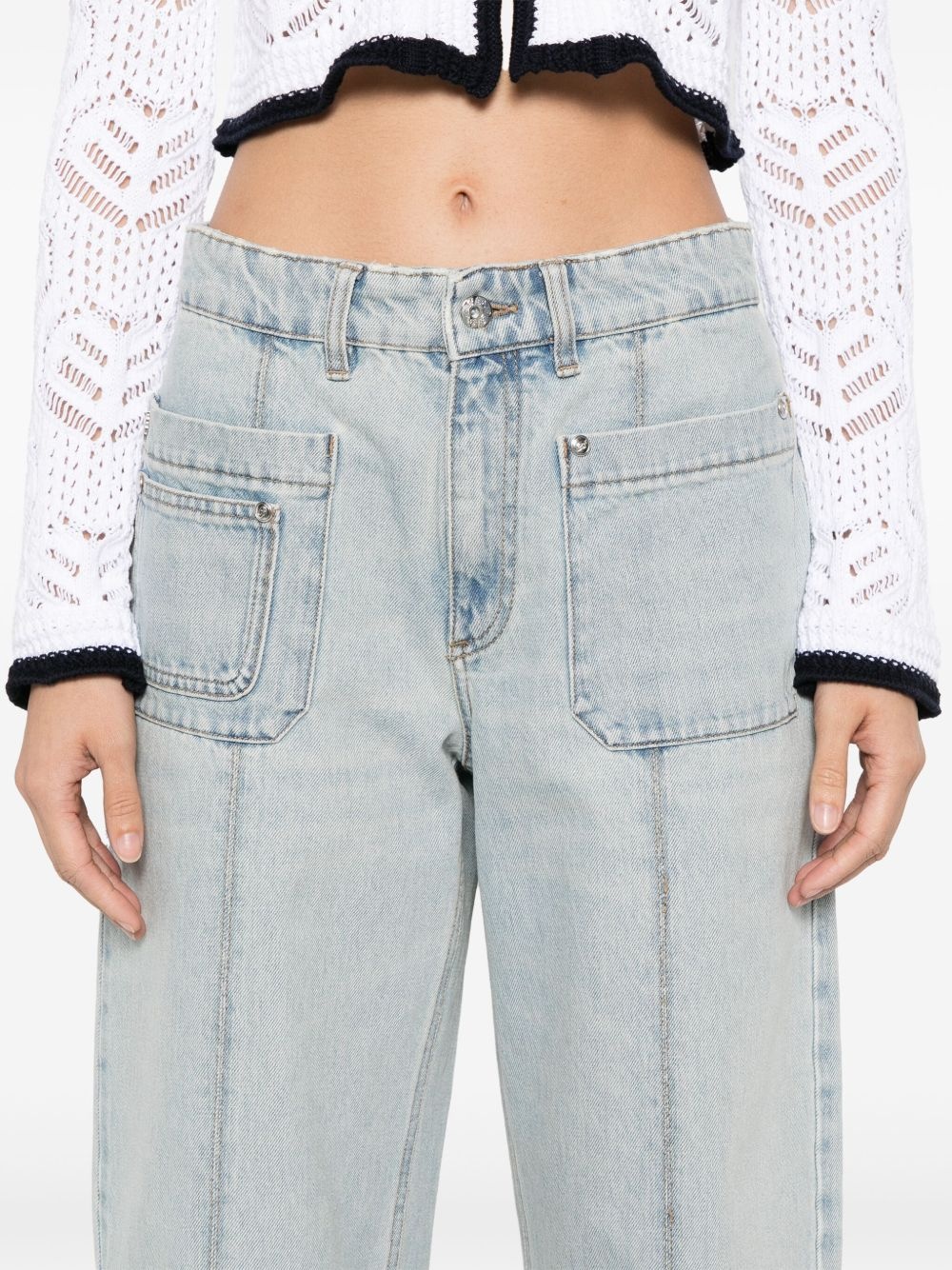 logo-embroidered jeans - 5