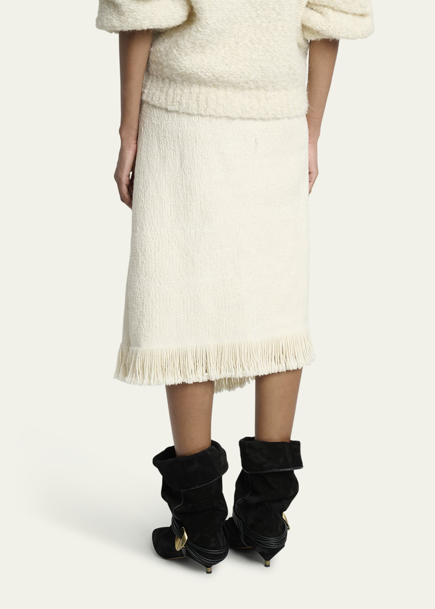 Galla Woven Fringe-Trim Skirt - 3
