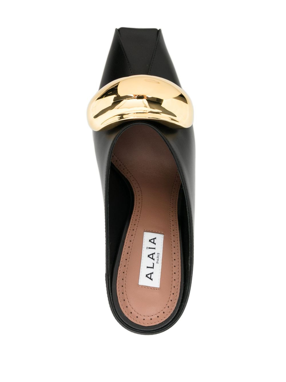 metallic detail mules - 4