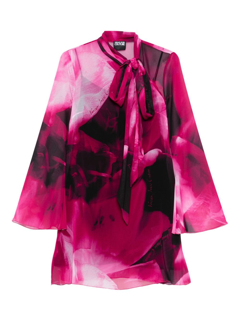 tie-neck printed blouse 1