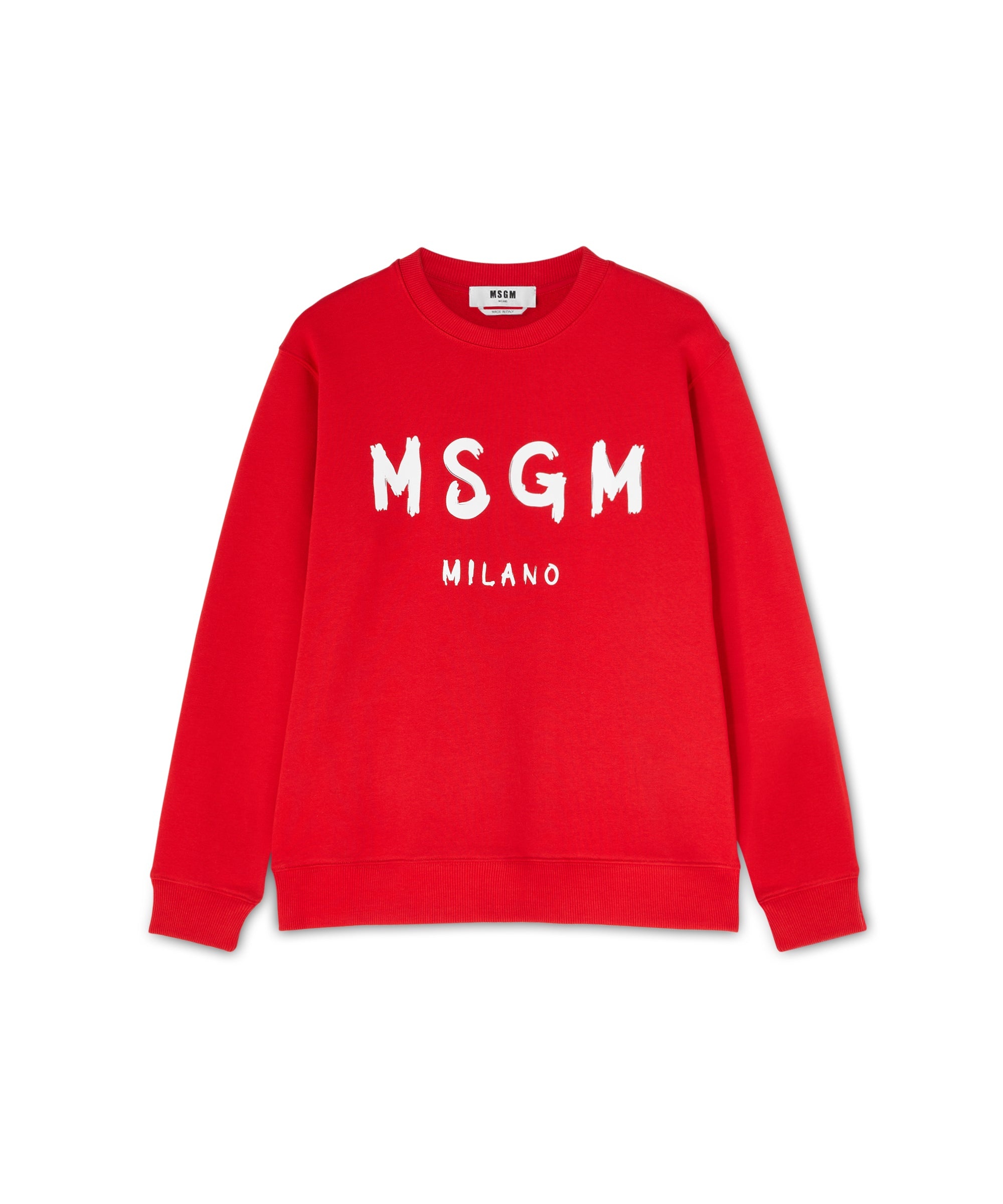 MSGM Cotton t-shirt with brushstroke logo | REVERSIBLE