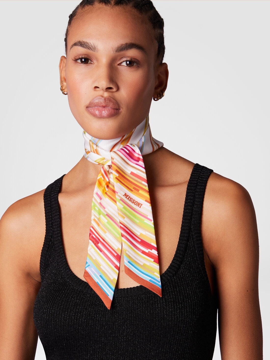 Silk zigzag bandeau scarf - 3